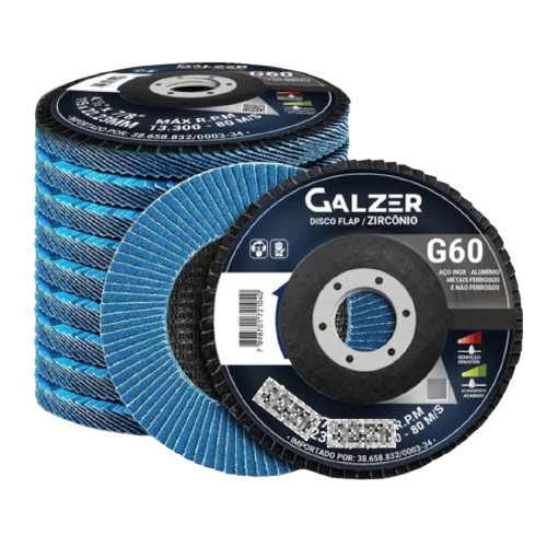 DISCO FLAP ZIRCONIO AZUL 7" GR. 120 GALZER EMB/5