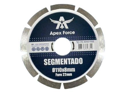 DISCO DIAM. SEGMENTADO 4.3/8 110MMxF22,23 - APEX FORCE