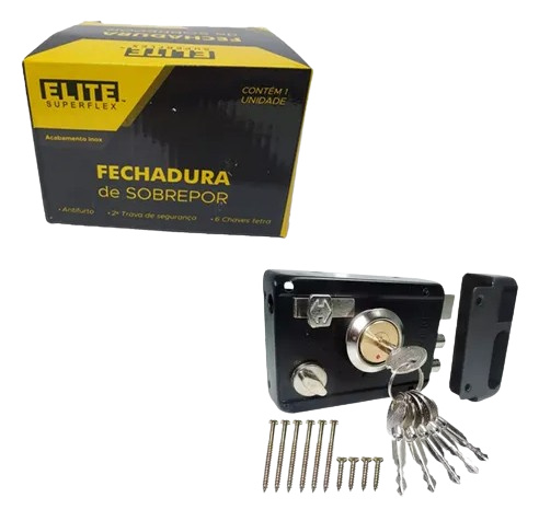 FECHADURA ANTI-FURTO, COR PRETO, ELITE