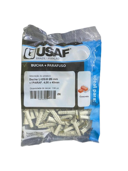 KIT BUCHA U-BS/B 12MM C/ PARAF SX 5/16 X 75MM - 15 PC