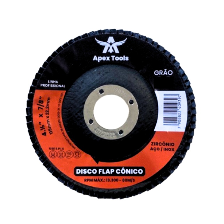 DISCO FLAP ZIRCONIO AZUL 4.1/2 G40 EMB/10 - APEX