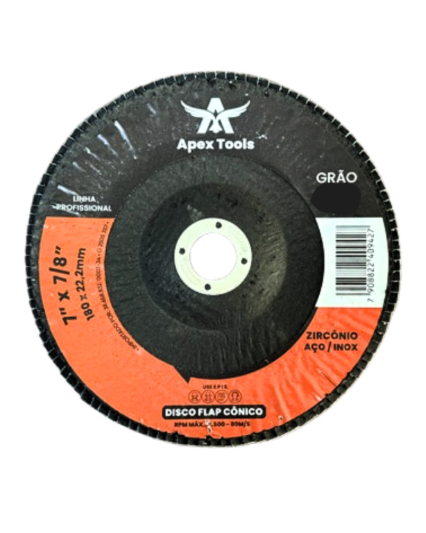 DISCO FLAP ZIRCONIO AZUL 7" GR. 60 EMB/5 - APEX