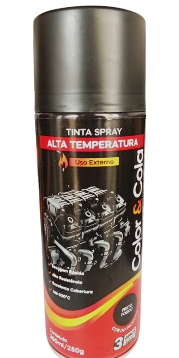 TINTA COLOR & COLA 350ML / 250G ALTA TEMPERATURA - PRETO FOSCO EMB/6