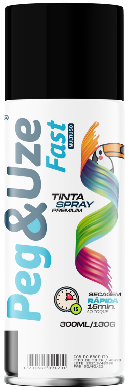 PEG&UZE FAST TINTA UG PRETO FOSCO 300ML/130G EMB/6