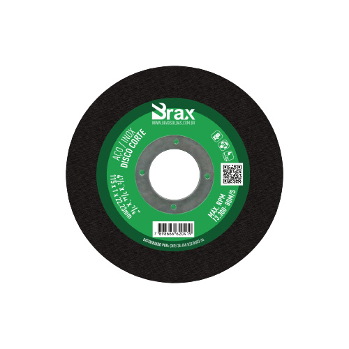 DISCO CORTE 4.1/2 INOX FINO BRAX EMB/100 (CX/800)