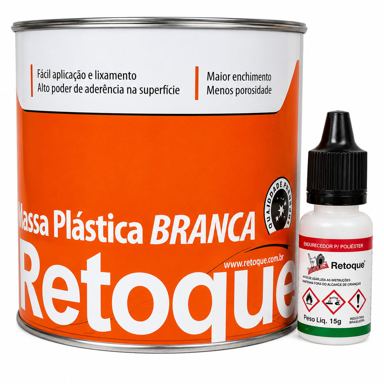 MASSA PLASTICA CINZA 1 KG C/CATALISADOR EMB/12