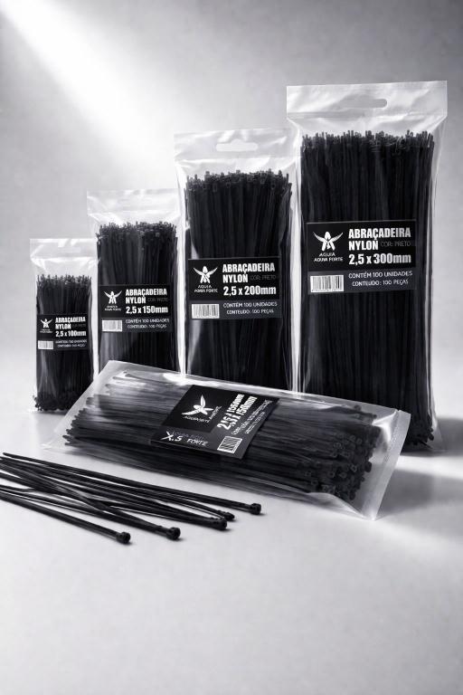 ABRACADEIRA NYLON APEX FORCE PT 2.5 X 200MM - EMB/100